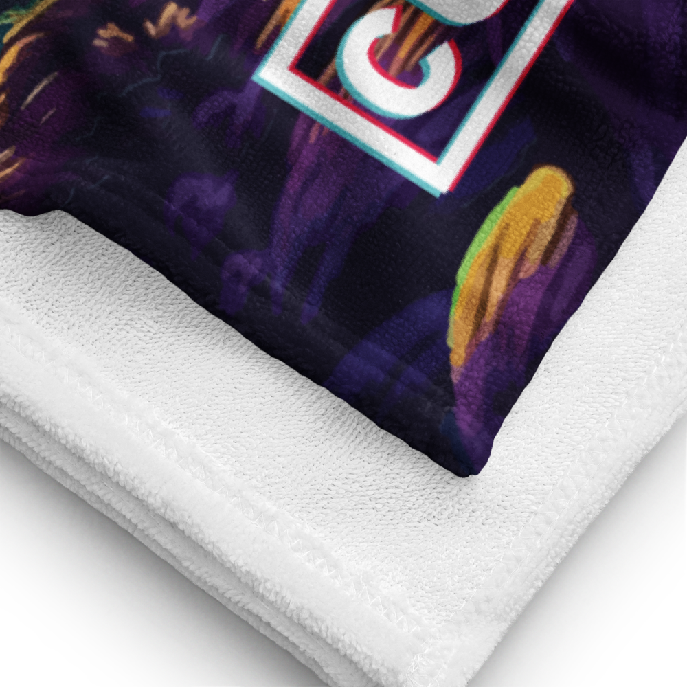 Retro Waves Beach Towel, Fabric Closeup