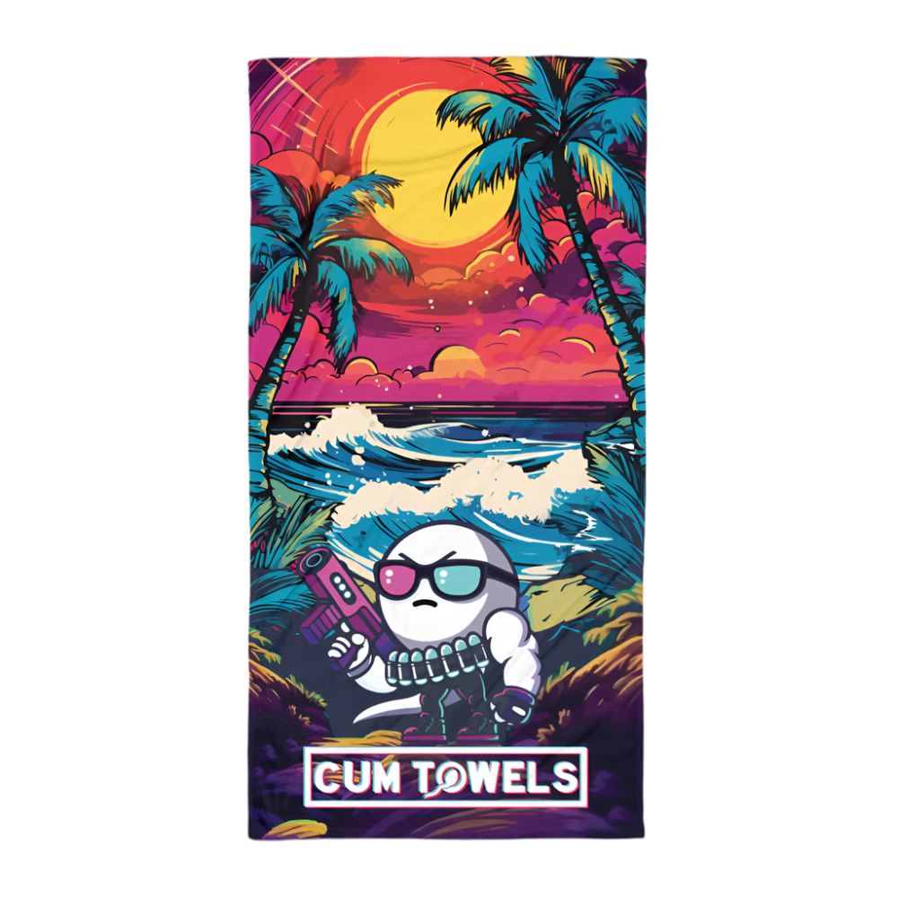 Retro Waves Beach Towel Overview